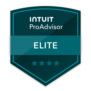 Intuit ProAdvisor Elite badge representing advanced bookkeeping expertise for service-based business owners.